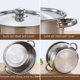 Maxbell 5x Kitchen Cookware Set Sauce Pot Stainless Steel for Home Restaurant Hiking Argent Handle