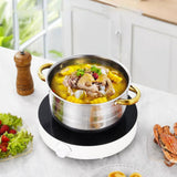 Maxbell 5x Kitchen Cookware Set Sauce Pot Stainless Steel for Home Restaurant Hiking Gold Handles