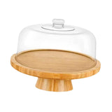 Maxbell Wooden Cake Stand with Lid Board Decorative for Fruit Platter Nachos Holiday