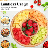 Maxbell Wooden Cake Stand with Lid Board Decorative for Fruit Platter Nachos Holiday