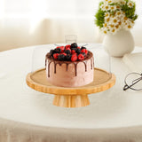 Maxbell Wooden Cake Stand with Lid Board Decorative for Fruit Platter Nachos Holiday