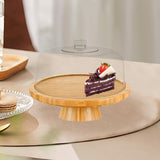 Maxbell Wooden Cake Stand with Lid Board Decorative for Fruit Platter Nachos Holiday