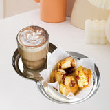 Maxbell Stainless Steel Food Tray Jewelry Dish for Cupcake Candle Bedroom Decoration