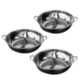 Maxbell Stainless Steel Hot Pot with Divider Double Flavor for Restaurant Home Party S
