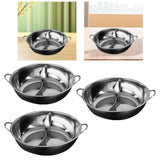 Maxbell Stainless Steel Hot Pot with Divider Double Flavor for Restaurant Home Party S