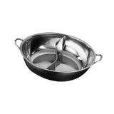 Maxbell Stainless Steel Hot Pot with Divider Double Flavor for Restaurant Home Party S