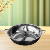 Maxbell Stainless Steel Hot Pot with Divider Double Flavor for Restaurant Home Party S