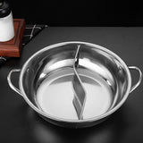 Maxbell Stainless Steel Hot Pot with Divider Double Flavor for Restaurant Home Party M
