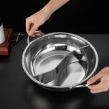 Maxbell Stainless Steel Hot Pot with Divider Double Flavor for Restaurant Home Party M