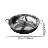 Maxbell Stainless Steel Hot Pot with Divider Double Flavor for Restaurant Home Party L