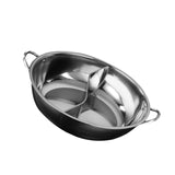 Maxbell Stainless Steel Hot Pot with Divider Double Flavor for Restaurant Home Party L