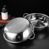 Maxbell Stainless Steel Hot Pot with Divider Double Flavor for Restaurant Home Party L