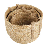 Maxbell 3Pcs Weaving Storage Baskets Sturdy Containers for Living Room Office Tabletop