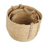 Maxbell 3Pcs Weaving Storage Baskets Sturdy Containers for Living Room Office Tabletop