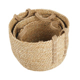 Maxbell 3Pcs Weaving Storage Baskets Sturdy Containers for Living Room Office Tabletop