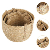 Maxbell 3Pcs Weaving Storage Baskets Sturdy Containers for Living Room Office Tabletop