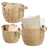 Maxbell 3Pcs Weaving Storage Baskets Sturdy Containers for Living Room Office Tabletop