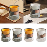 Maxbell Glass Teapot 210ml Multipurpose Drinkware Transparent for Blooming Loose Tea grey and orange