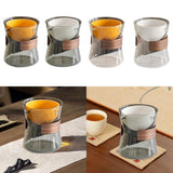 Maxbell Glass Teapot 210ml Multipurpose Drinkware Transparent for Blooming Loose Tea grey and orange