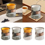 Maxbell Glass Teapot 210ml Multipurpose Drinkware Transparent for Blooming Loose Tea grey and orange