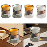 Maxbell Glass Teapot 210ml Multipurpose Drinkware Transparent for Blooming Loose Tea grey and orange