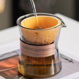 Maxbell Glass Teapot 210ml Multipurpose Drinkware Transparent for Blooming Loose Tea grey and orange