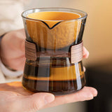 Maxbell Glass Teapot 210ml Multipurpose Drinkware Transparent for Blooming Loose Tea grey and orange