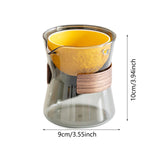 Maxbell Glass Teapot 210ml Multipurpose Drinkware Transparent for Blooming Loose Tea grey and orange