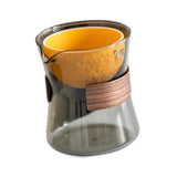 Maxbell Glass Teapot 210ml Multipurpose Drinkware Transparent for Blooming Loose Tea grey and orange