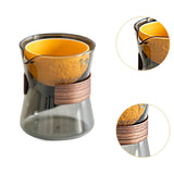 Maxbell Glass Teapot 210ml Multipurpose Drinkware Transparent for Blooming Loose Tea grey and orange