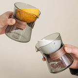 Maxbell Glass Teapot 210ml Multipurpose Drinkware Transparent for Blooming Loose Tea grey white