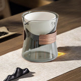 Maxbell Glass Teapot 210ml Multipurpose Drinkware Transparent for Blooming Loose Tea grey white
