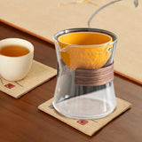 Maxbell Glass Teapot 210ml Multipurpose Drinkware Transparent for Blooming Loose Tea clear orange