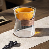 Maxbell Glass Teapot 210ml Multipurpose Drinkware Transparent for Blooming Loose Tea clear orange