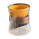Maxbell Glass Teapot 210ml Multipurpose Drinkware Transparent for Blooming Loose Tea clear orange