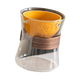 Maxbell Glass Teapot 210ml Multipurpose Drinkware Transparent for Blooming Loose Tea clear orange