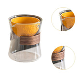 Maxbell Glass Teapot 210ml Multipurpose Drinkware Transparent for Blooming Loose Tea clear orange