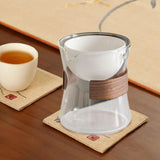 Maxbell Glass Teapot 210ml Multipurpose Drinkware Transparent for Blooming Loose Tea clearly white