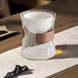 Maxbell Glass Teapot 210ml Multipurpose Drinkware Transparent for Blooming Loose Tea clearly white