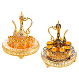 Maxbell Turkish Coffee Pot and Cup Set Wine Set for Wine Cabinet Holiday Dining Room gold white