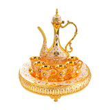 Maxbell Turkish Coffee Pot and Cup Set Wine Set for Wine Cabinet Holiday Dining Room gold white