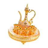 Maxbell Turkish Coffee Pot and Cup Set Wine Set for Wine Cabinet Holiday Dining Room gold white