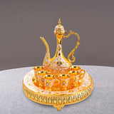 Maxbell Turkish Coffee Pot and Cup Set Wine Set for Wine Cabinet Holiday Dining Room gold white