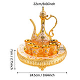 Maxbell Turkish Coffee Pot and Cup Set Wine Set for Wine Cabinet Holiday Dining Room gold white