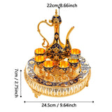 Maxbell Turkish Coffee Pot and Cup Set Wine Set for Wine Cabinet Holiday Dining Room gold blue