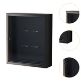 Maxbell Figurine Display Cabinet Clear Display Box for Mini Figure Toys Figures Black