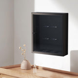 Maxbell Figurine Display Cabinet Clear Display Box for Mini Figure Toys Figures Black