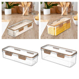 Maxbell Pasta Container Clear Rectangular Storage Box for Dorms Fridge Noodles S