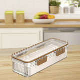 Maxbell Pasta Container Clear Rectangular Storage Box for Dorms Fridge Noodles S
