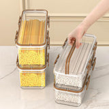 Maxbell Pasta Container Clear Rectangular Storage Box for Dorms Fridge Noodles S